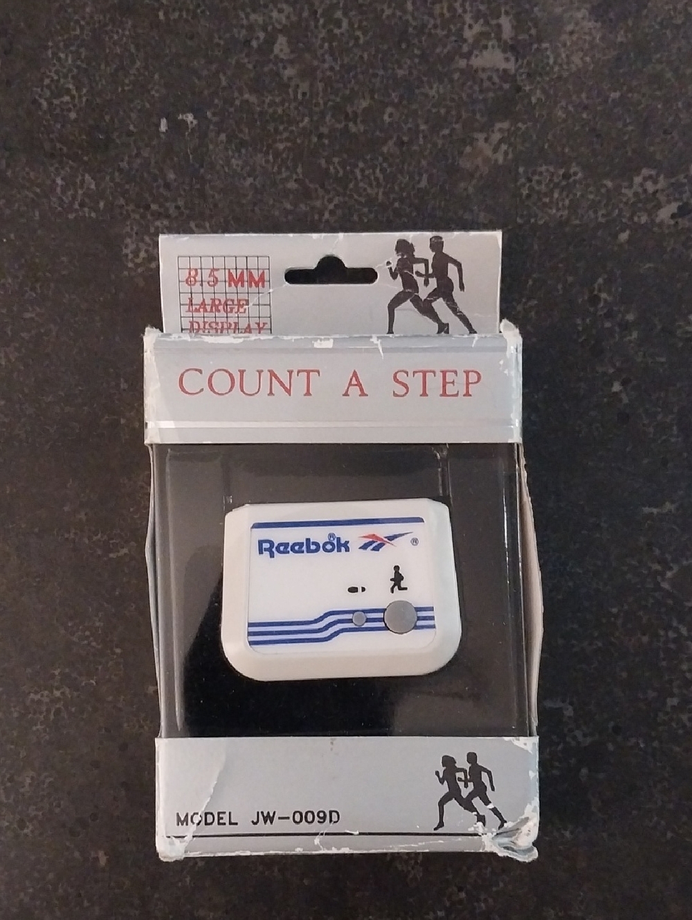 Vintage -New In Box-Reebok White and Blue Count A Step Pedometer